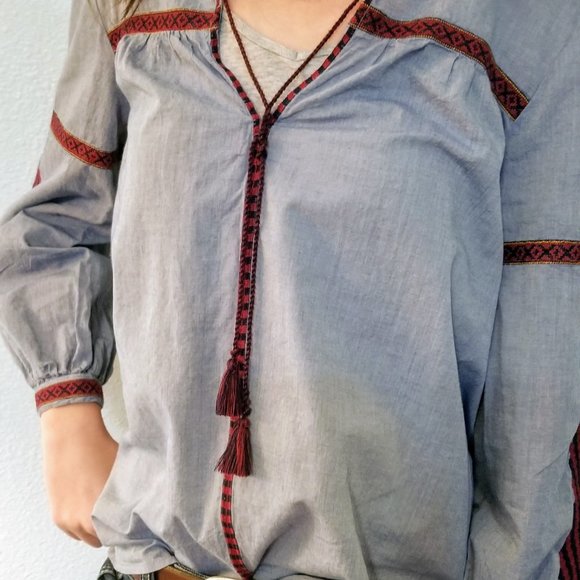 Women's Joie Embroidered Peasant Blouse - Picture 2 of 6